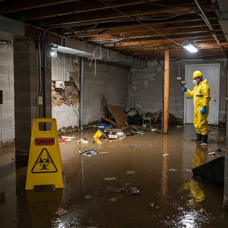 Flooded Basement Electrical Hazard in Midway, NC Property